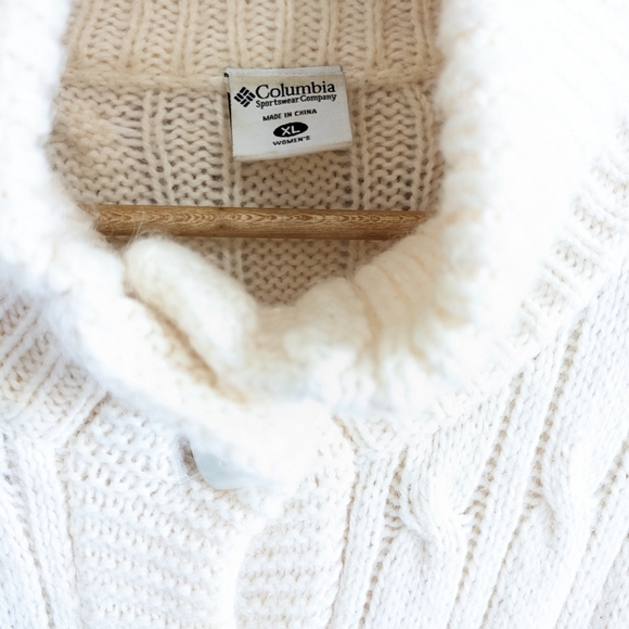 COLUMBIA Knit Long Cozy Mock Neck Button Down Cardigan Sweater Jacket - Picture 12 of 14